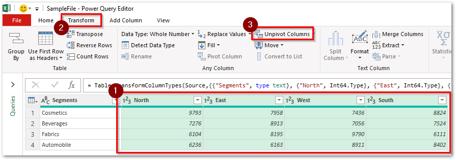 How To Unpivot Data In Excel Using Power Query Excel Unlocked 1008