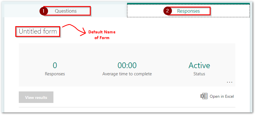 Sections of Microsoft Forms