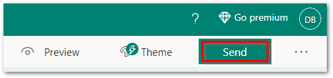 Send Button to Share Microsoft Forms