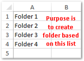 Create Folders based on Excel List Sample