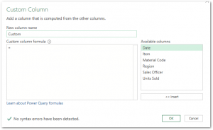 Custom Columns in Table in Excel Power Query - Excel Unlocked