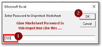 Worksheet Unprotect Password Input box
