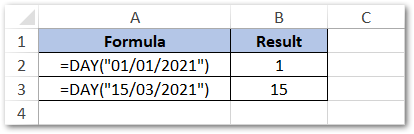 Excel DAY Function - Example 3