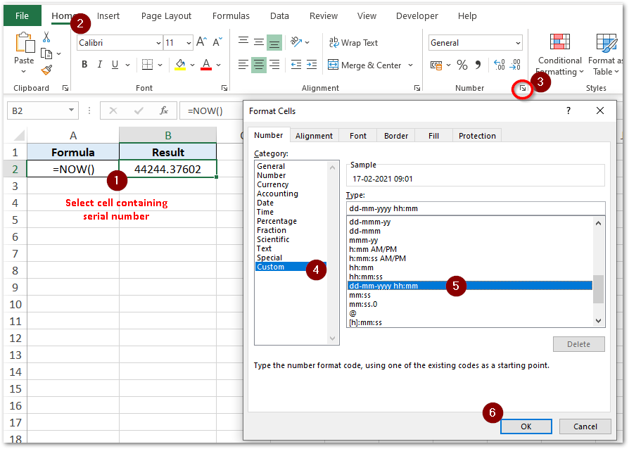 convert ms to serial date number