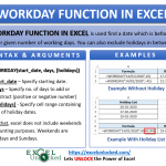 Infographic - WORKDAY Function Formula in Excel