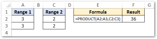 Finding Product of Multiple Cell Ranges
