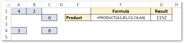 Finding Product of Numbers Using Cell Reference