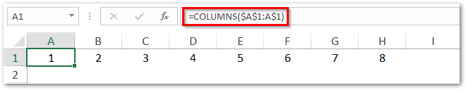 Practical Use of COLUMNS Excel Function