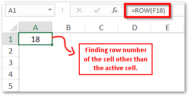 ROW Function Example With Input Argument