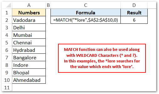 Using WILDCARD Characters in MATCH Lookup Value