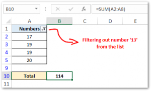 Excel SUBTOTAL Function - Get Total of Filtered Cells - Excel Unlocked