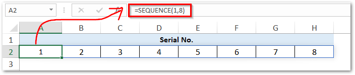 formula for sequential numbers in excel