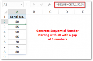 SEQUENCE Function in Excel - Generate Number Series - Excel Unlocked