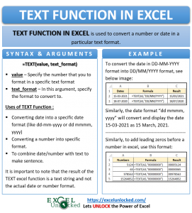 Excel TEXT Function - Convert Number In Text Format - Excel Unlocked