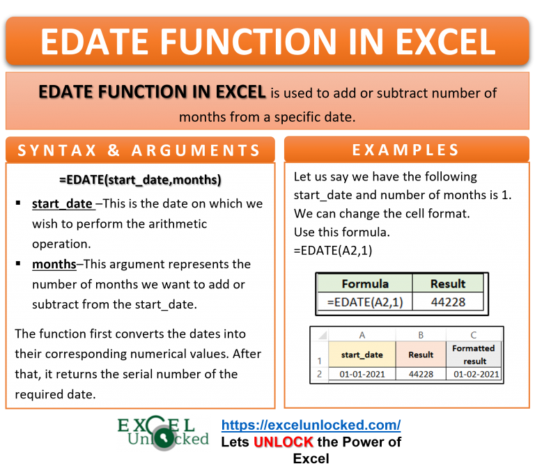 EDATE Function In Excel Add Months To Specific Date Excel Unlocked