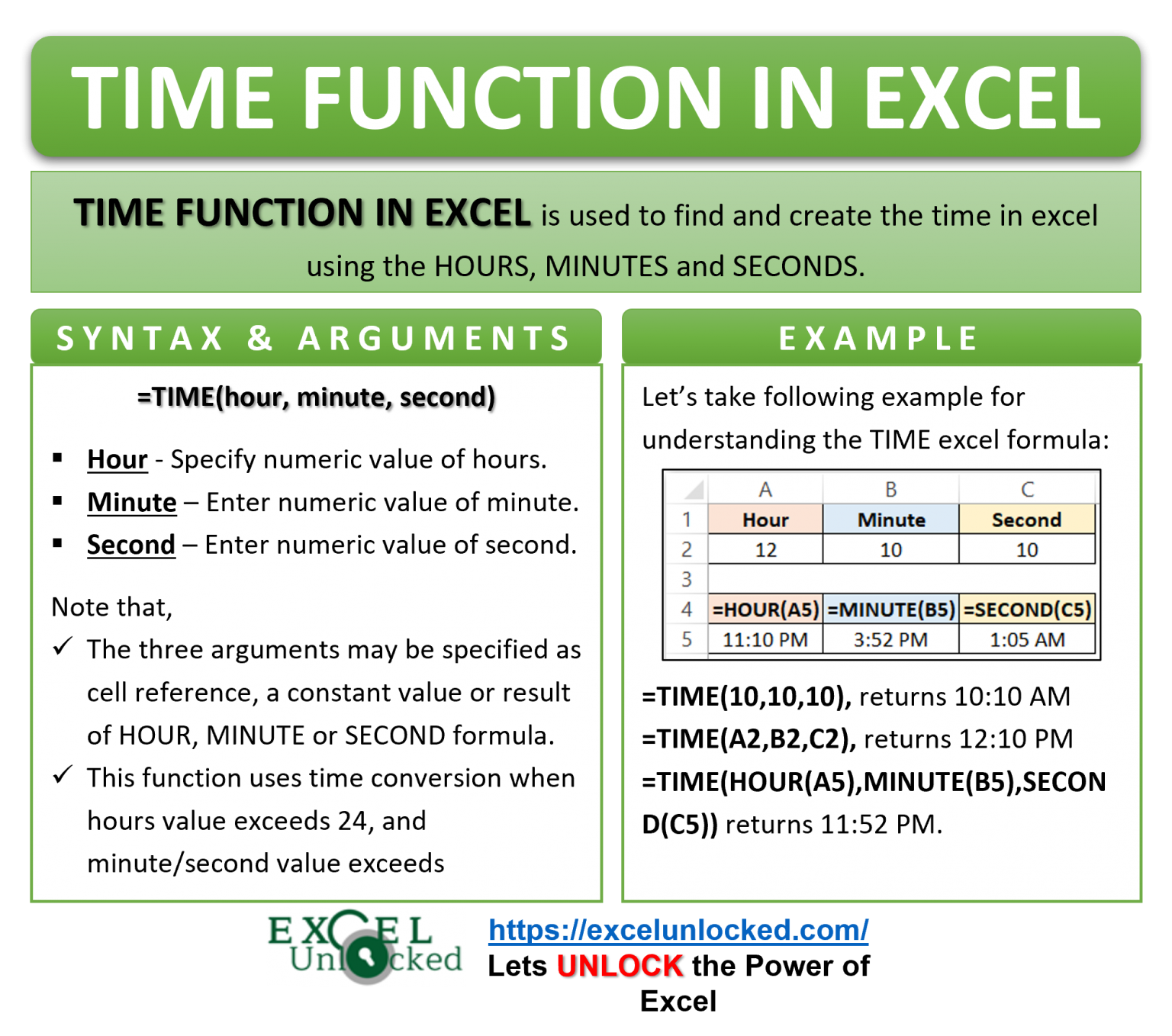 TIME Function In Excel Returning The Time Format Excel Unlocked