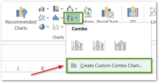 Creating a combo chart in excel