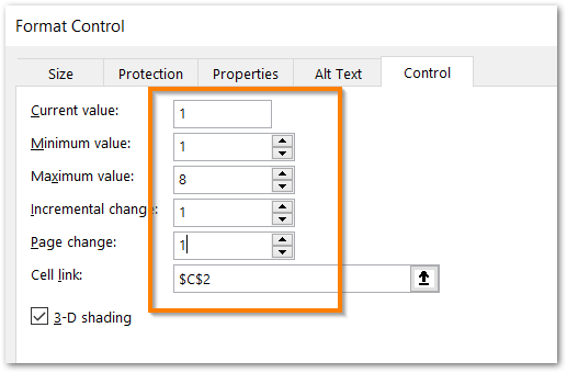 creating a clickable column chart ib Excel step 3