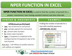 Infographics NPER Function Formula in Excel
