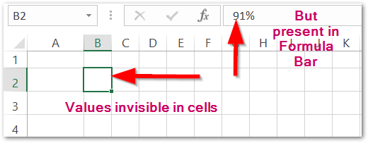 hiding the contents of a cell in excel
