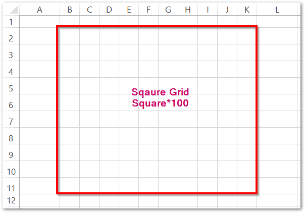 preparing a square grid for a Waffle Chart in Excel