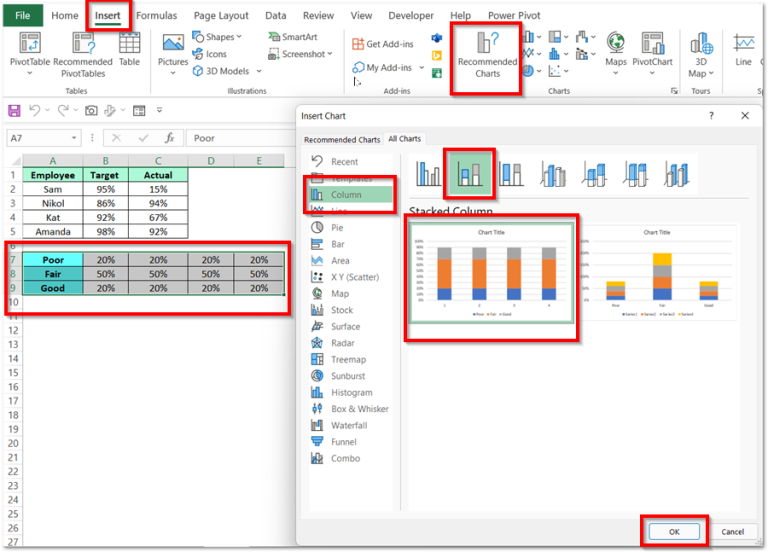 Bullet Chart in Excel - Usage, Making, Formatting - Excel Unlocked