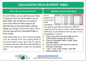 infographics making a calculated field in pivot table in excel