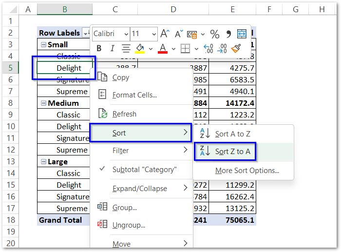 sorting the rows alphabetically in pivot table part 2