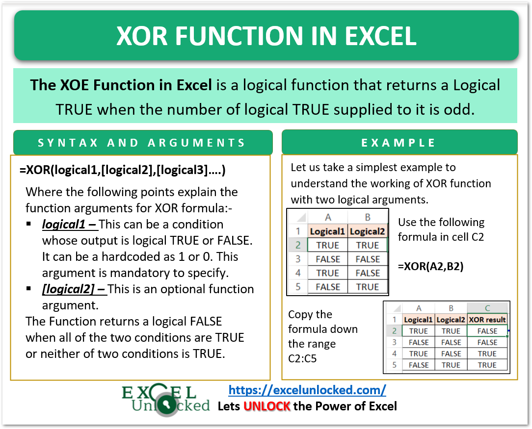 XOR Function in Excel – Usage with Examples