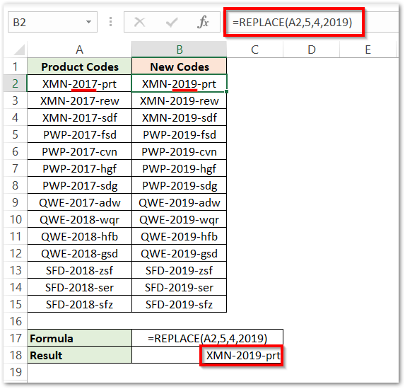 REPLACE Function in Excel - Replace Text String - Excel Unlocked