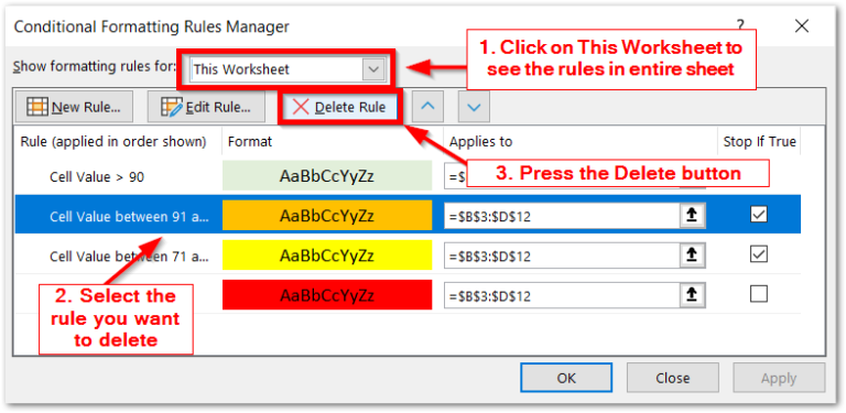 Manage Conditional Formatting Rule- Edit, Copy - Excel Unlocked