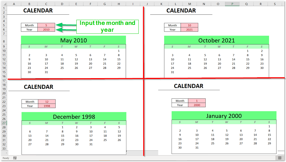 Make a Calendar using the SEQUENCE Function Excel Unlocked