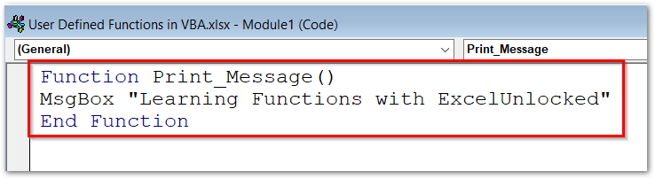 User Defined Functions In VBA - Define, Call - Excel Unlocked