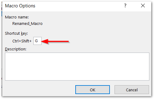 assign a shortcut key to existng macro step 3