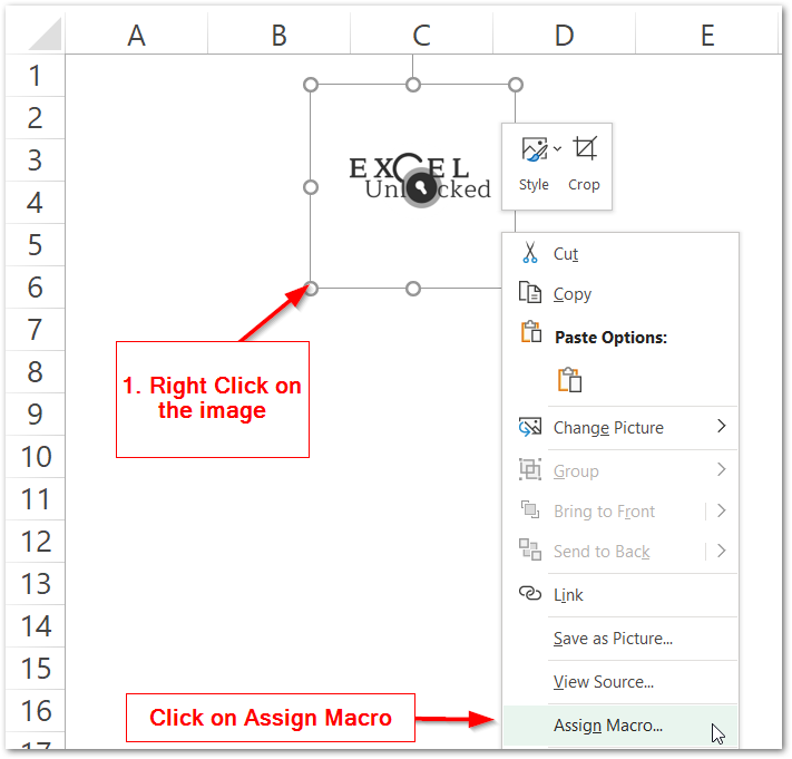 Assign Macro to Image and CheckBox - Excel Unlocked