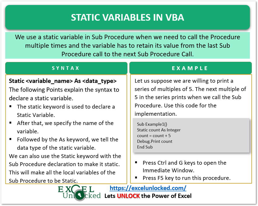 assignment to static variable
