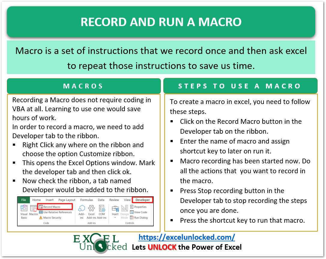 How To Create Record Macro In Excel