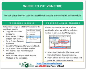 infographics where to put my vba code