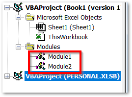 open a module in vba in excel
