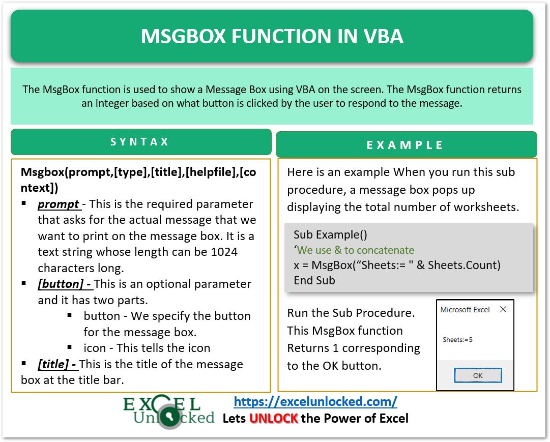 How To Add A Message Box In Vba