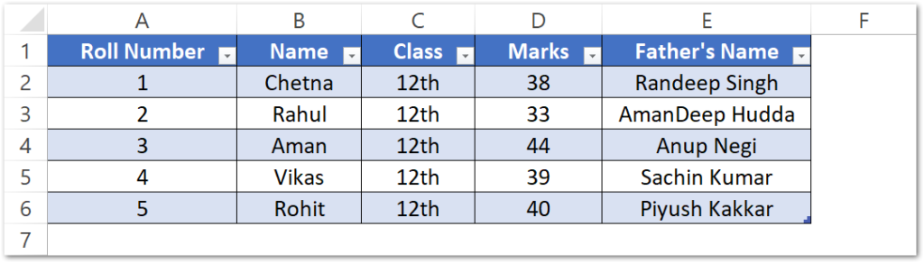 Example - Store Values from Table into an Array of User Defined Type create a table