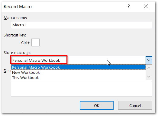 Create Personal Macro File