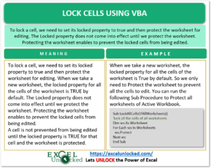 infographics lock cells containing formulas using vba