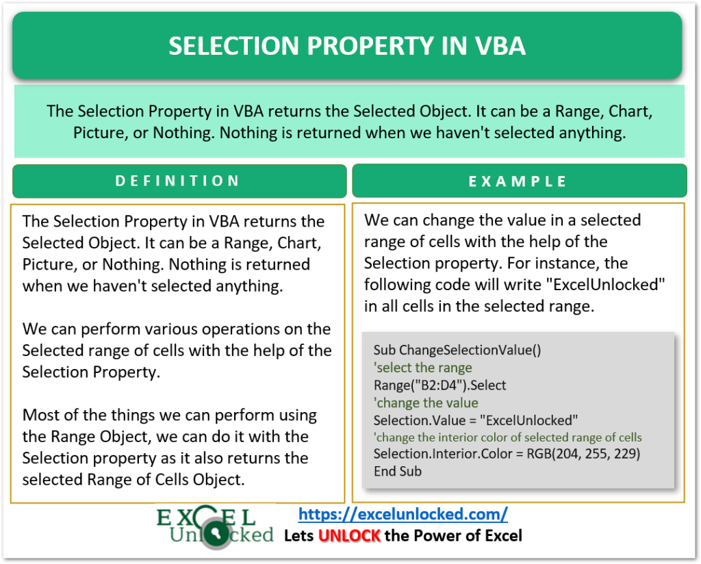 selection-property-vba-usage-with-examples-excel-unlocked